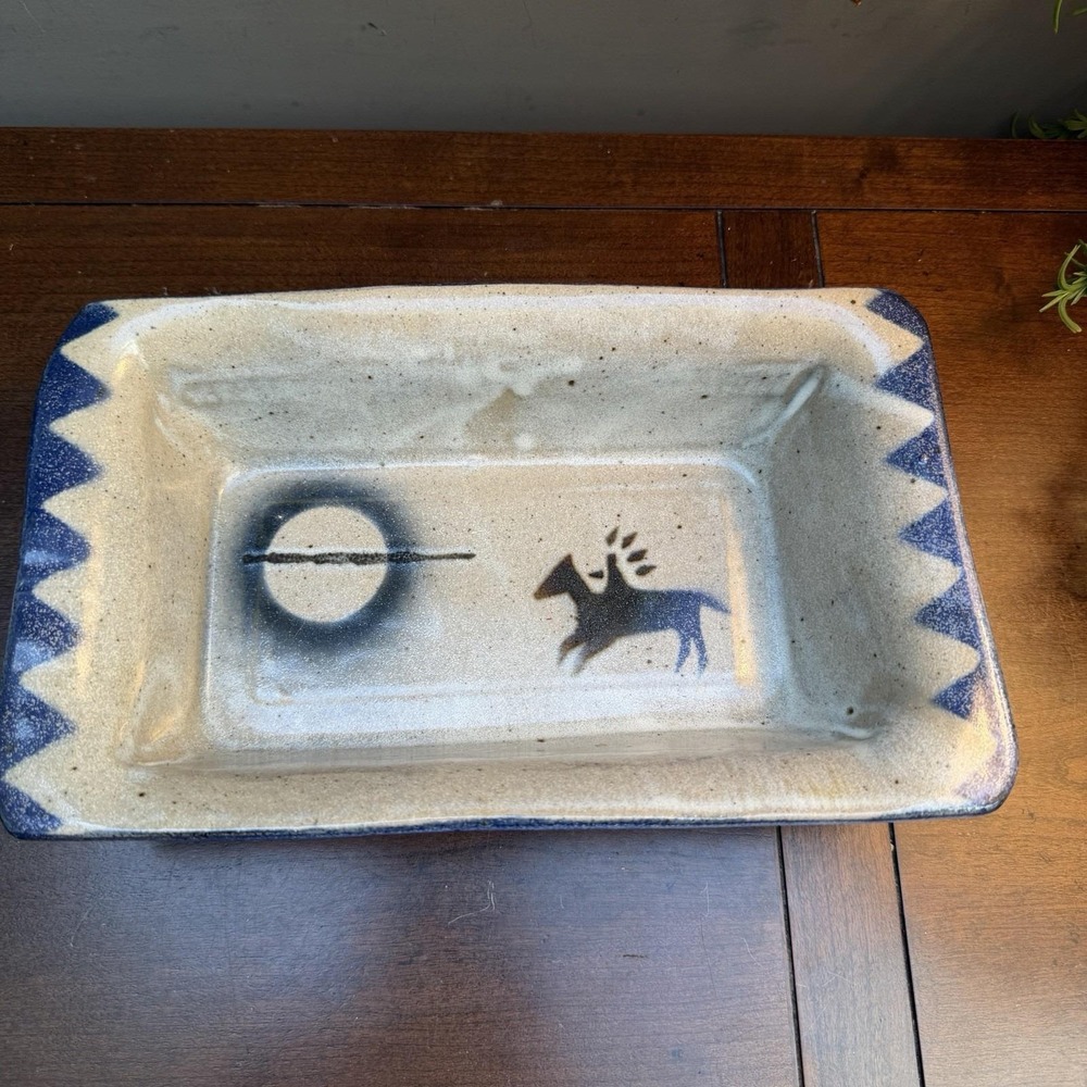 MEL CORNSHUCKER Native American Studio Pottery Platter Kokopelli Figures Signed
